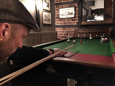 A game of Bar Billiards in progress. Photo courtesy of Mr D Brown